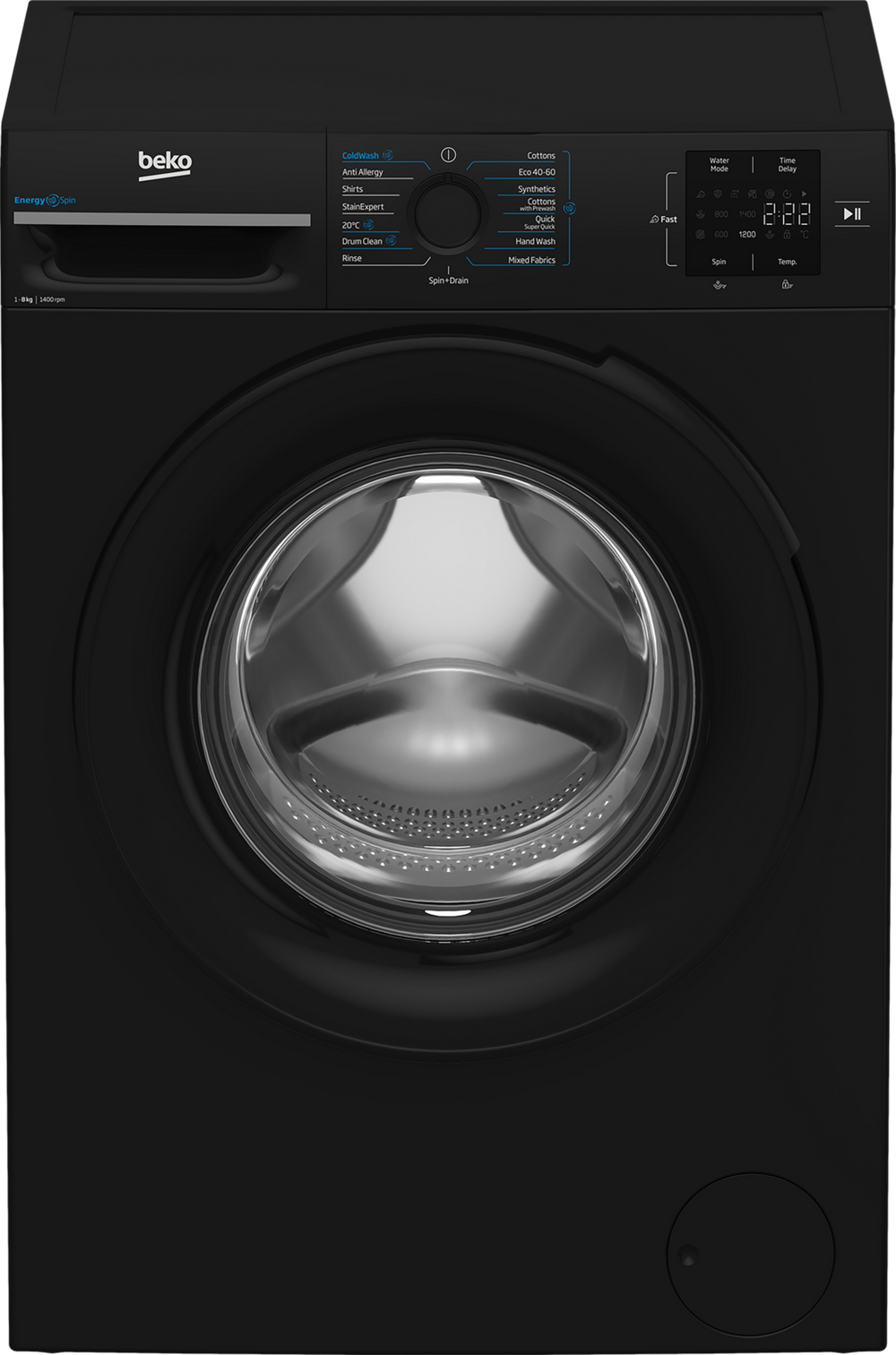 Beko BMN3WT3841B 8kg 1400 Spin EnergySpin Washing Machine - Black