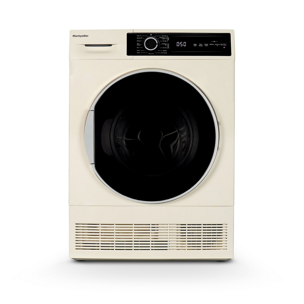 Montpellier MTDC8SDC 8kg Condenser Sensor Dry Tumble Dryer - Cream