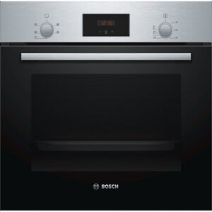 Bosch HHF113BR0B 59.4cm Serie 2 Built In Electric Single Oven with 3D Hot Air - Stainless Steel