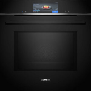 Siemens HM778GMB1B 59.4 cm Built In Electric Single Oven with Microwave Function - Black