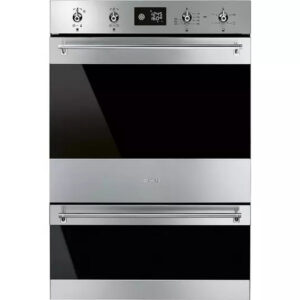 Smeg Classic DOSP6390X 59.7cm Built In Electric Double Pyrolytic Oven - Black & Stainless Steel