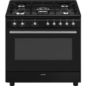 Smeg Concert CX91GMBL 90cm Dual Fuel Range Cooker wtih Gas Hob - Black