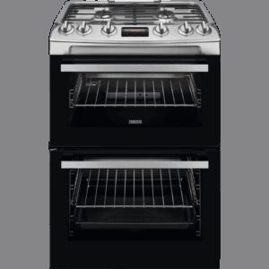 Zanussi ZCG63260XE 60cm Double Oven Gas Cooker with Gas Hob - Stainless Steel
