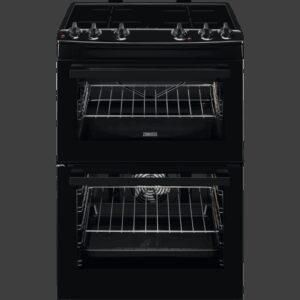 Zanussi ZCI66080BA 60cm Double Oven Electric Cooker with Induction Hob - Black