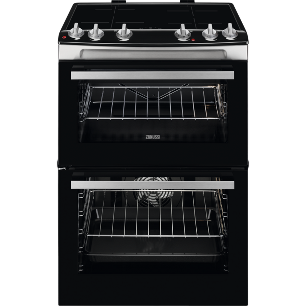 Zanussi ZCI66080XA 60cm Double Oven with Induction Hob - Stainless Steel