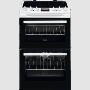 Zanussi ZCV46250WA 55cm Double Electric Cooker with Ceramic Hob - White