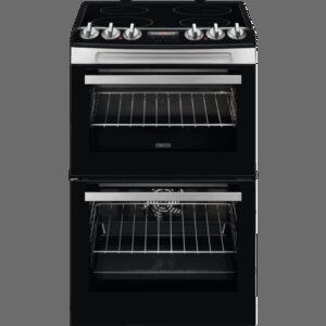 Zanussi ZCV46250XA 55cm Double Oven Electric Cooker with Ceramic Hob - Stainless Steel