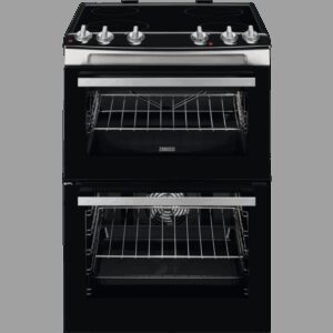 Zanussi ZCV66050XA 60cm Double Oven Electric Cooker with Ceramic Hob - Stainless