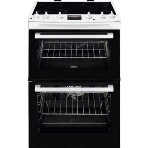 Zanussi ZCV66078WA 60cm Electric Double Oven with Ceramic Hob - White