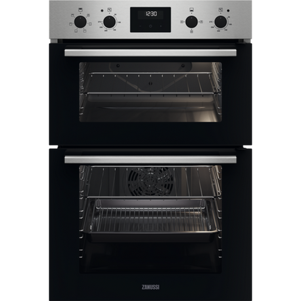 Zanussi ZKCXL3X1 56cm Built In Electric Double Oven - Stainless Steel